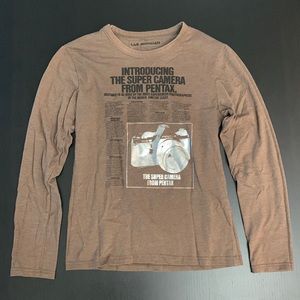 Brown graphic long sleeve T-shirt size S